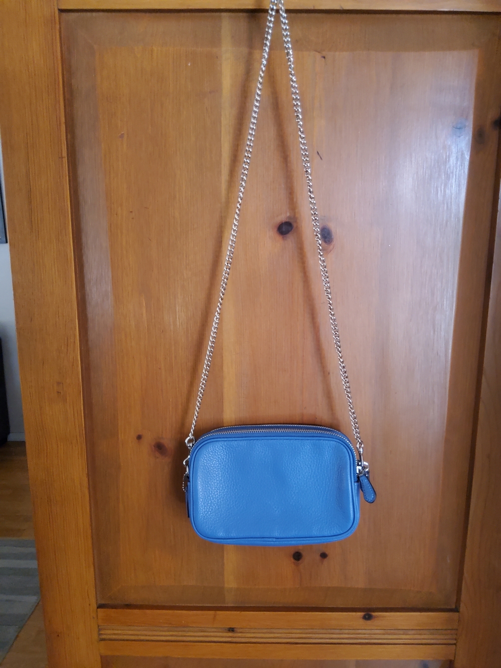 Coach Double Zip Camera Crossbody Bag Silver Chain EUC - Picture 9 of 15